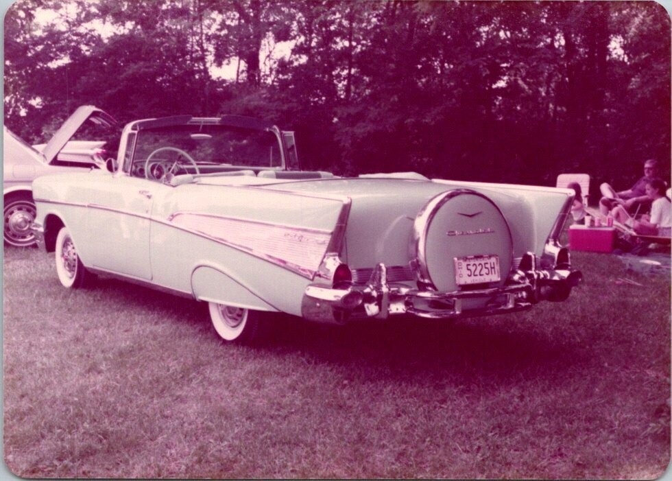 1957 Chevrolet Bel Air ragtop rear auto car show photo 3.5x5 FREE SHIPPING