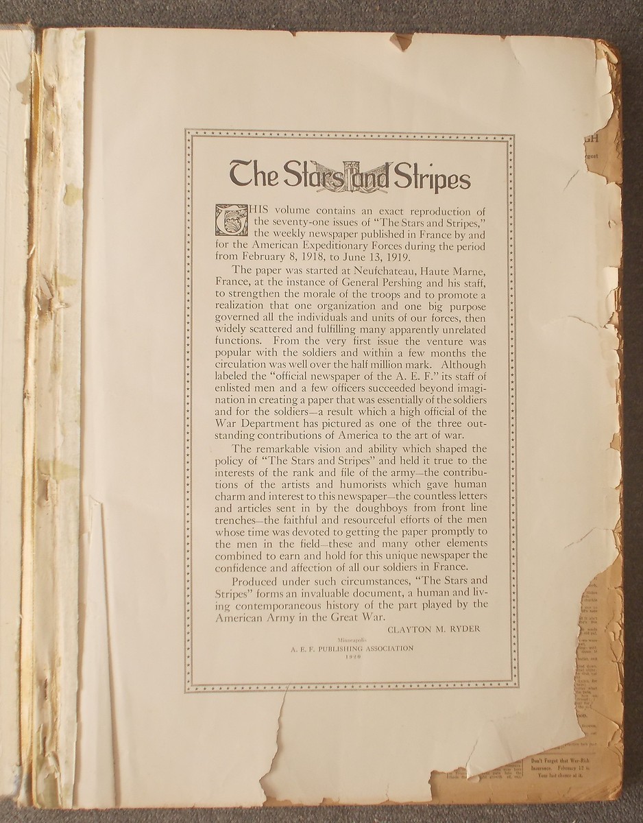 洋書 JOURNALISTS FOR EMPIRE THE STARS AND STRIPES 71 BOUND ISSUES FEBRUARY 1918 - JUNE