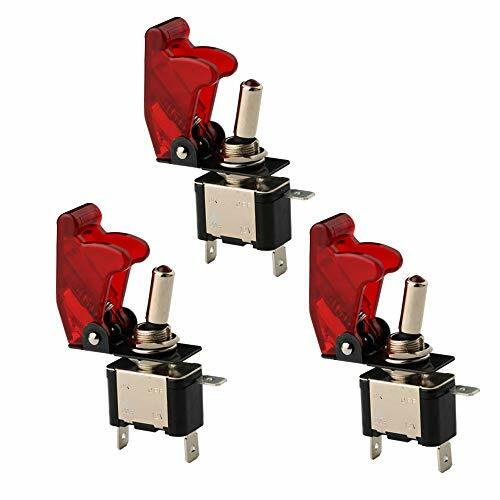 CESFONJER 3 X LED Rosso Interruttore a levetta, LED Luci ON/OFF Switch, (i1w)