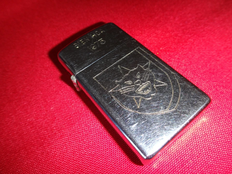 Vietnam War Zippo Slim Lighter  BIEN HOA 1973, ARVN Ranger PANTHER'S Head Logo - Image 2 of 4