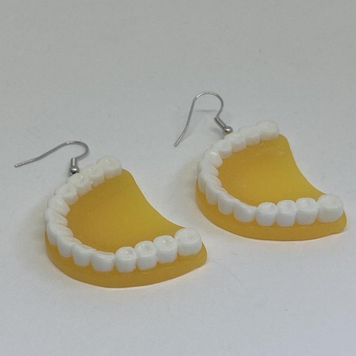 False teeth earrings , Earrings Kitsch 8 cm long. Pick your colour rave festival - Picture 23 of 60