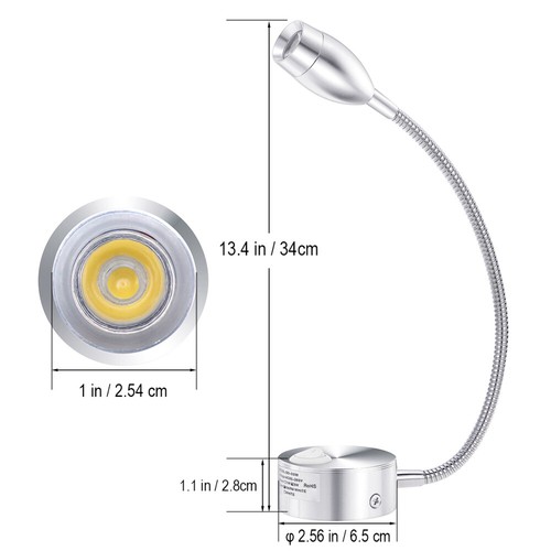 LED Leselampe Wandleuchte Wandlampe Bettleuchte Schwanenhals Warmweiß + Schalter - Bild 4 von 15