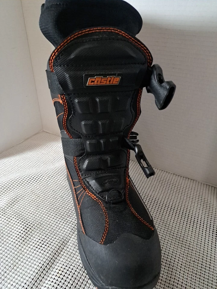 Bota de moto de nieve Castle Dry X Barrier pie izquierdo único para hombre naranja repuesto 9 Foto 2 de 4