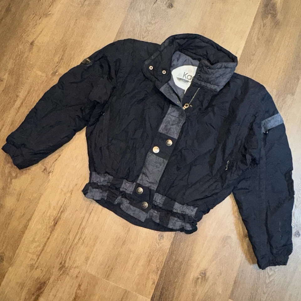 Vintage 1980s Ski Jacket Apres Coat Puffy Snow Retro Kaelin Ski Bunny Womens 6 - Image 2 of 4