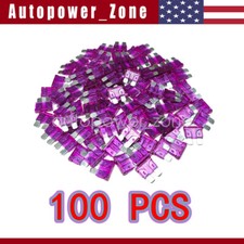 100 Pack 3 AMP ATC/ATO STANDARD Regular FUSE BLADE CAR TRUCK BOAT MARINE RV US