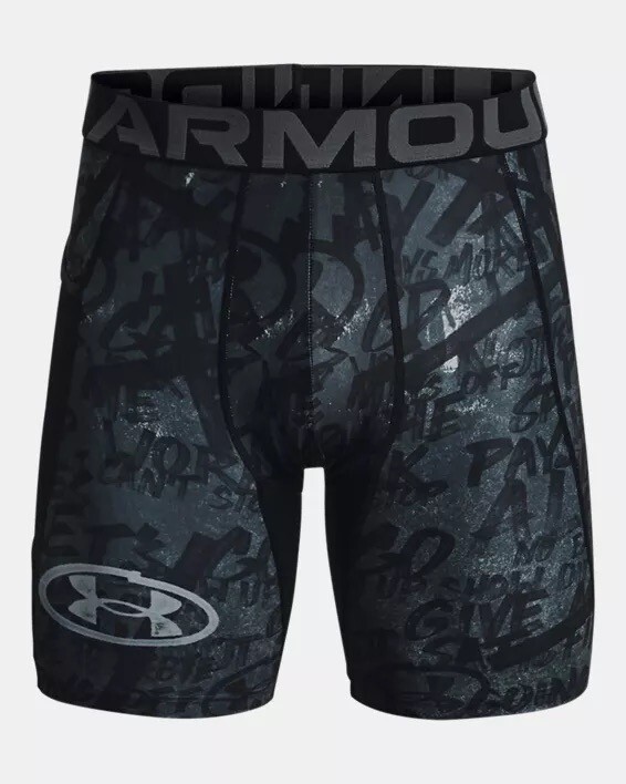 Under Armour UA Heatgear Message Men's Medium Compression Shorts - 1382111 001