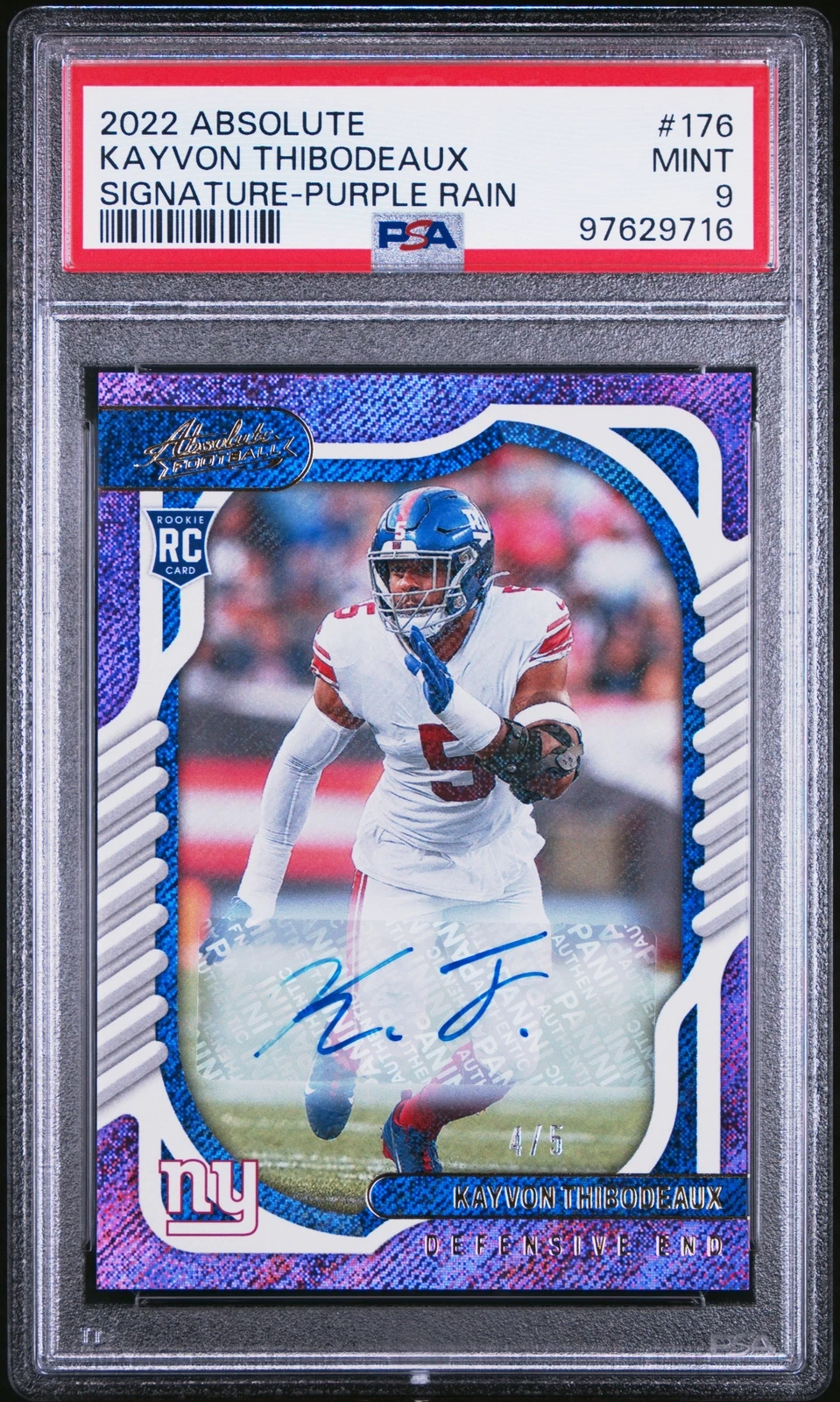 Kayvon Thibodeaux Panini Absolute #176 Signature-Purple Rain