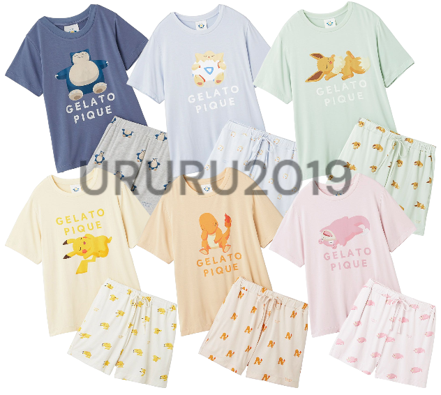 GELATO PIQUE Pokemon Sleep Cool touch print T-shirt & shorts