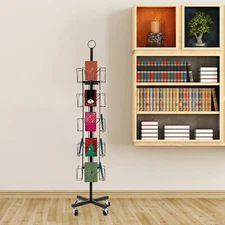 Rotating Greeting Card Rack, Display Stand Spinning, Pocket Rotating Holder
