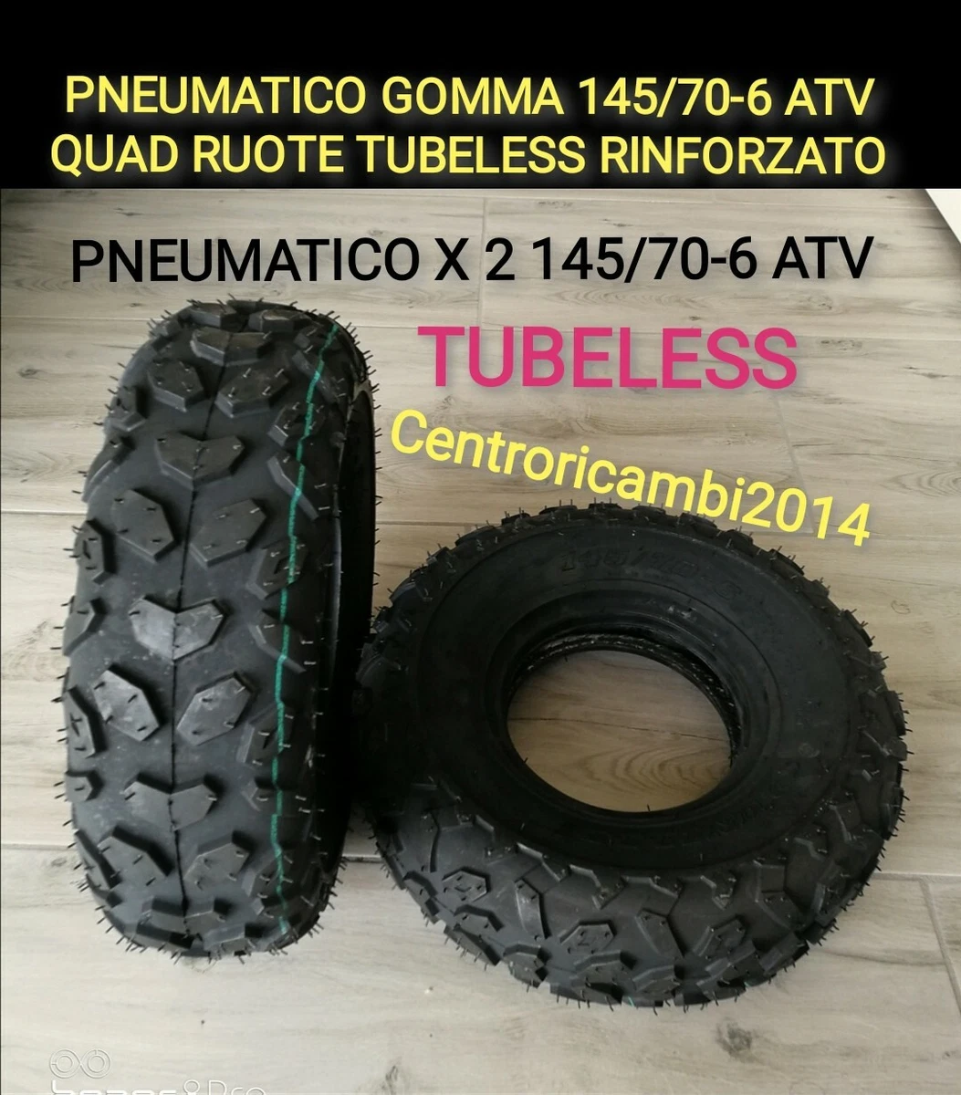 Parnells - 4 Pneumatici Tubeless per Rimorchio, 145/70-6, Diametro 355 mm, Larghezza 140 mm, 165 kg - per Rimorchio Quad, Atv, 50cc 90cc 110cc - 2 ply P319 Wanda Tyre, E-Marked, Road Legal