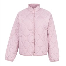Golddigga Womens Quiltd Jacket Outerwear Quilted Buttons