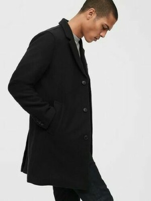 GAP Black Wool Top Coat Winter #593080 