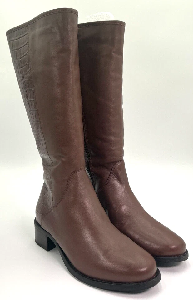 Botas de couro marrom David Tate Superior femininas tamanho 7,5M - Imagem 3 de 4