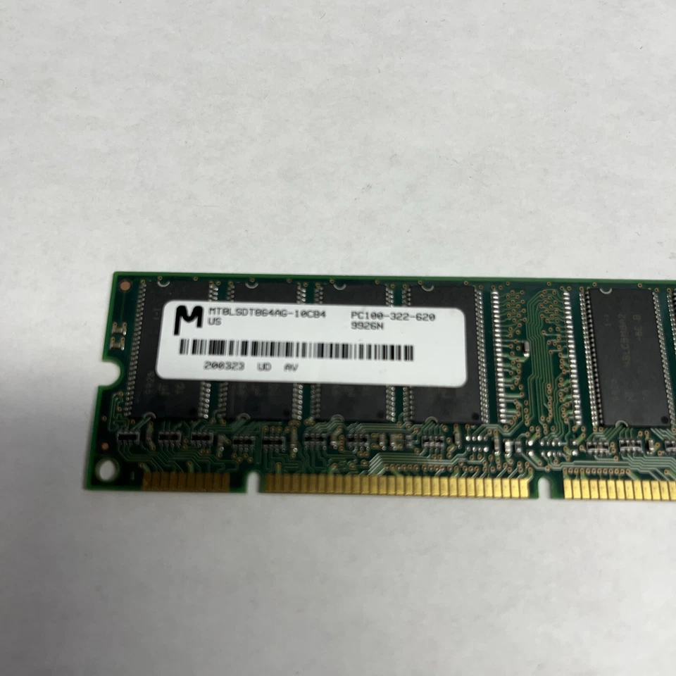 Micron MT8LSDT864AG-10CB4 64MB SDR PC-100 Random Access Memory RAM PC100-322-620 - Image 2 of 3