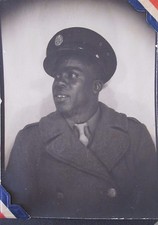 VINTAGE AFRICAN AMERICAN WW2 ERA SOLDIER HAT BUTTONS ARTISTIC SOUL CHICAGO PHOTO