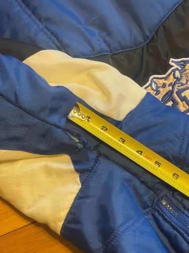 Vintage 90s Kentucky Wildcats UK Pro Player Hoody Puffer Color Block Jacket L - Picture 9 of 10