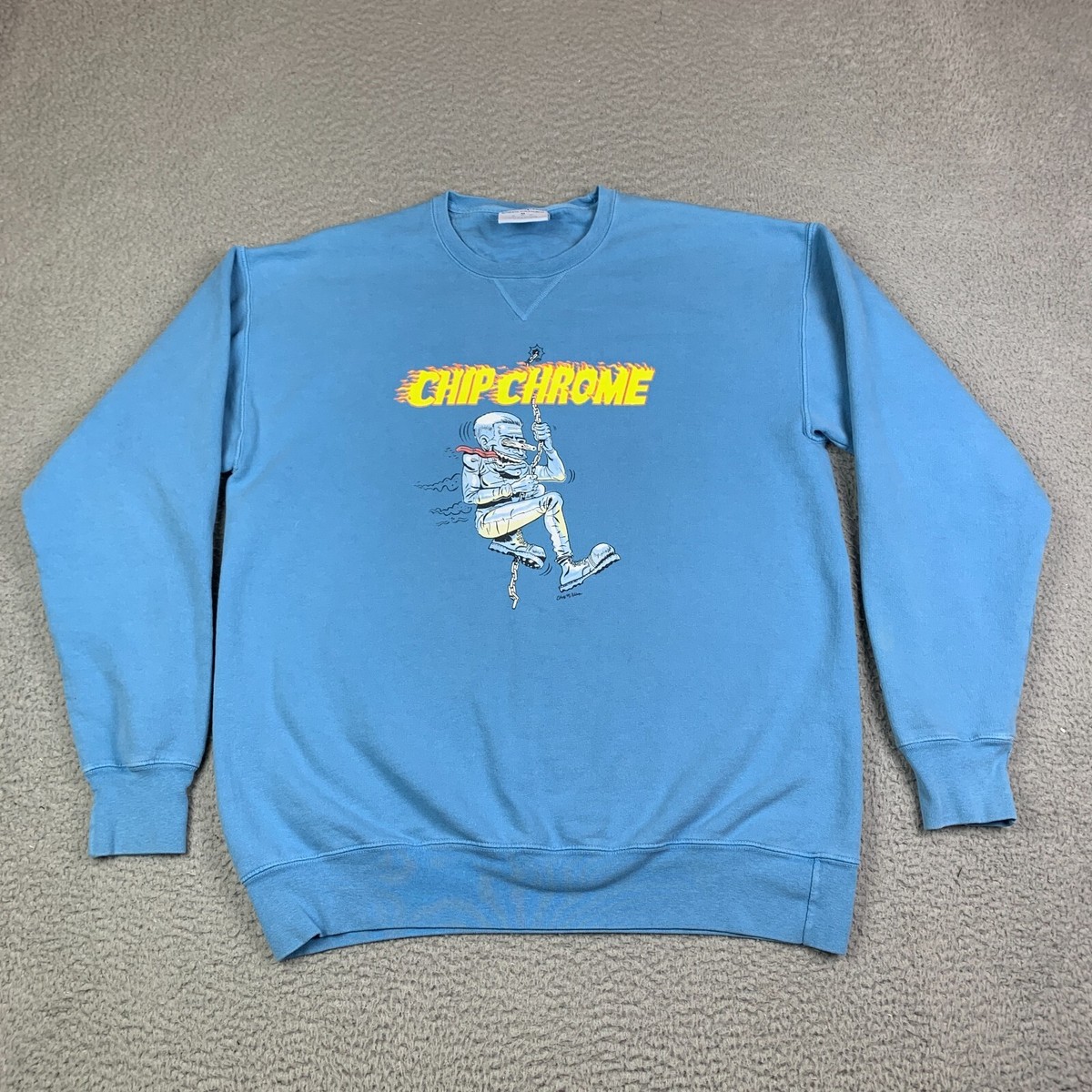 Champion x Chip Chrome Sweatshirt Mens Medium Blue Pullover