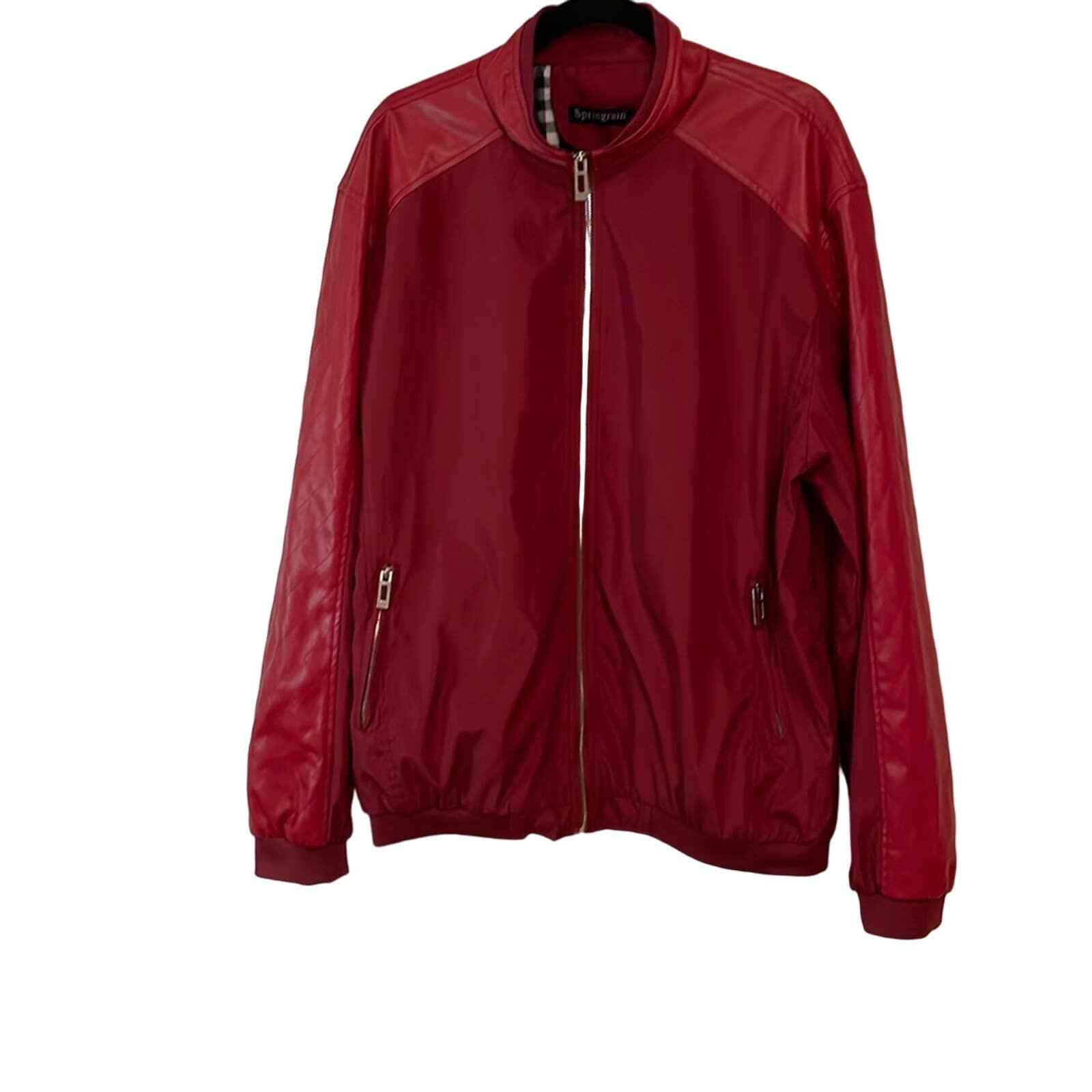 Springrain bomber style rain jacket maroon  size … - image 1