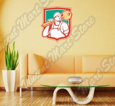 Locksmith Tradesman Secure Key Lock Locker Wall Sticker Interior Decor 22''X25''
