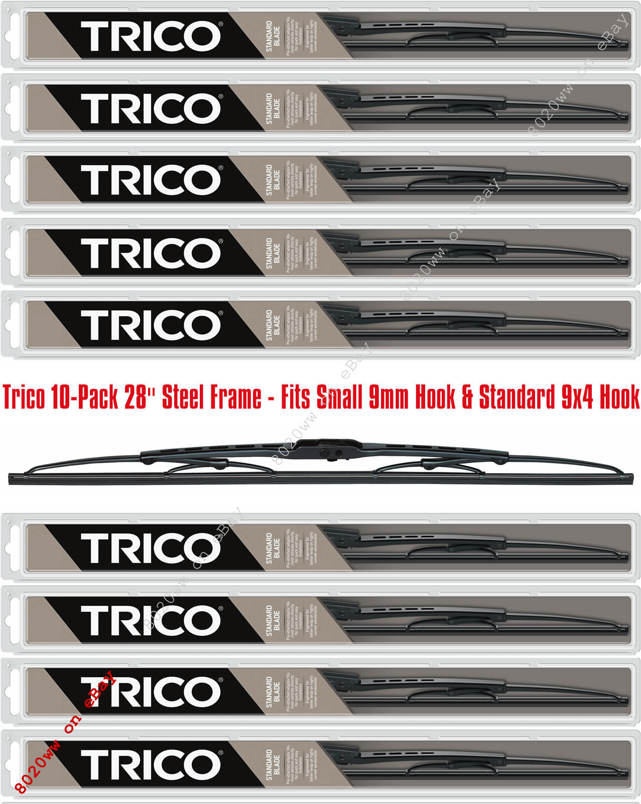 10Pack 28" Steel Frame Wiper Blades Trico 30280 x 10 (30280WD Master
