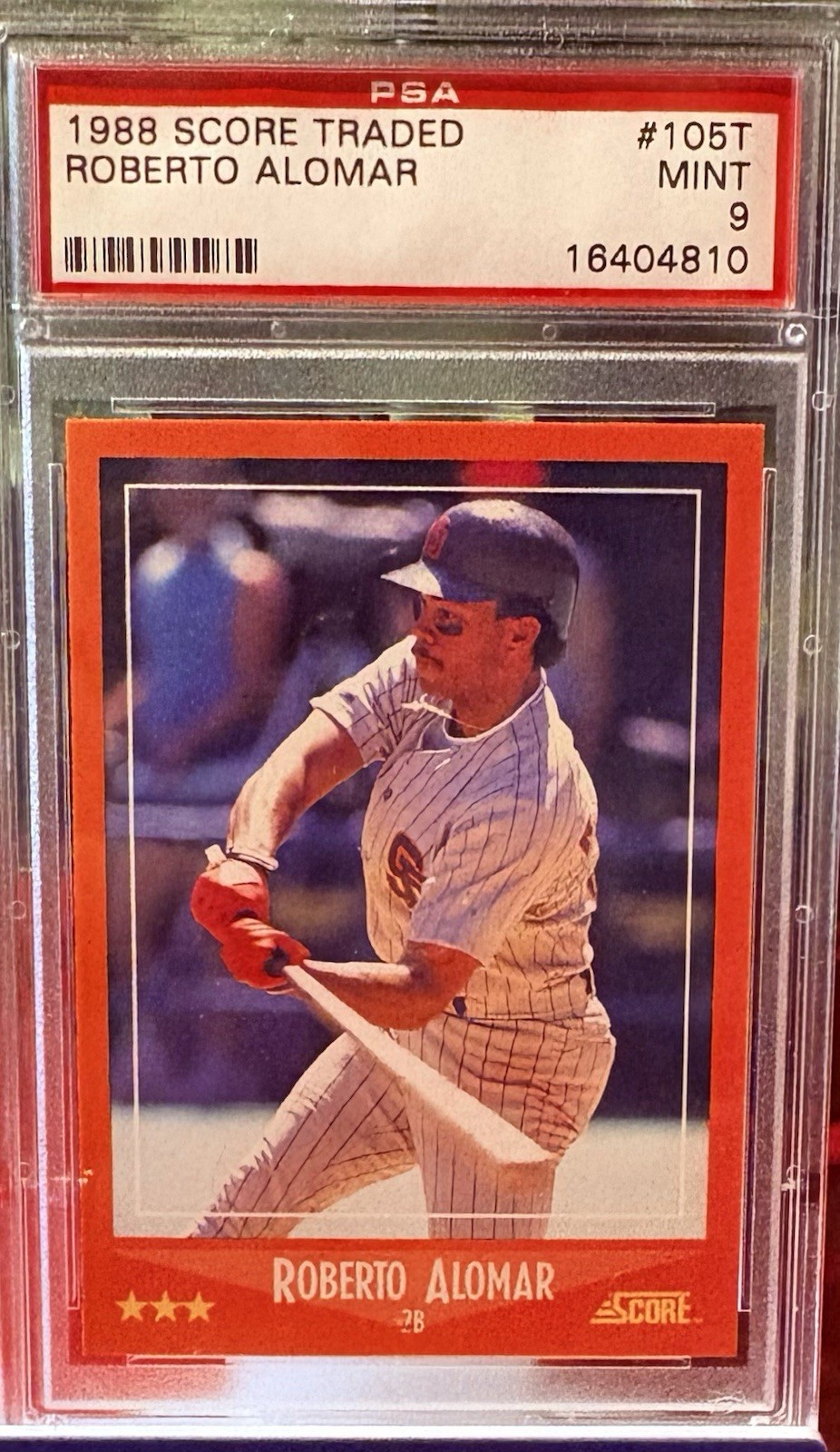 1988 Score Traded Roberto Alomar #105T RC Rookie PSA 9 HOF San Diego Padres