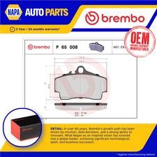 Brake Pads Set fits PORSCHE 911 996 3.4 Rear 97 to 01 Brembo 98635293910 Quality