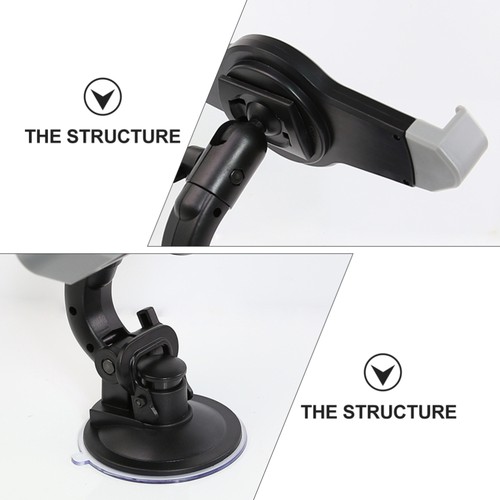 1pc Suction Mount Vehicle Tablet Storage Rack Navigator Holder (Black) - 第 3/12 張圖片