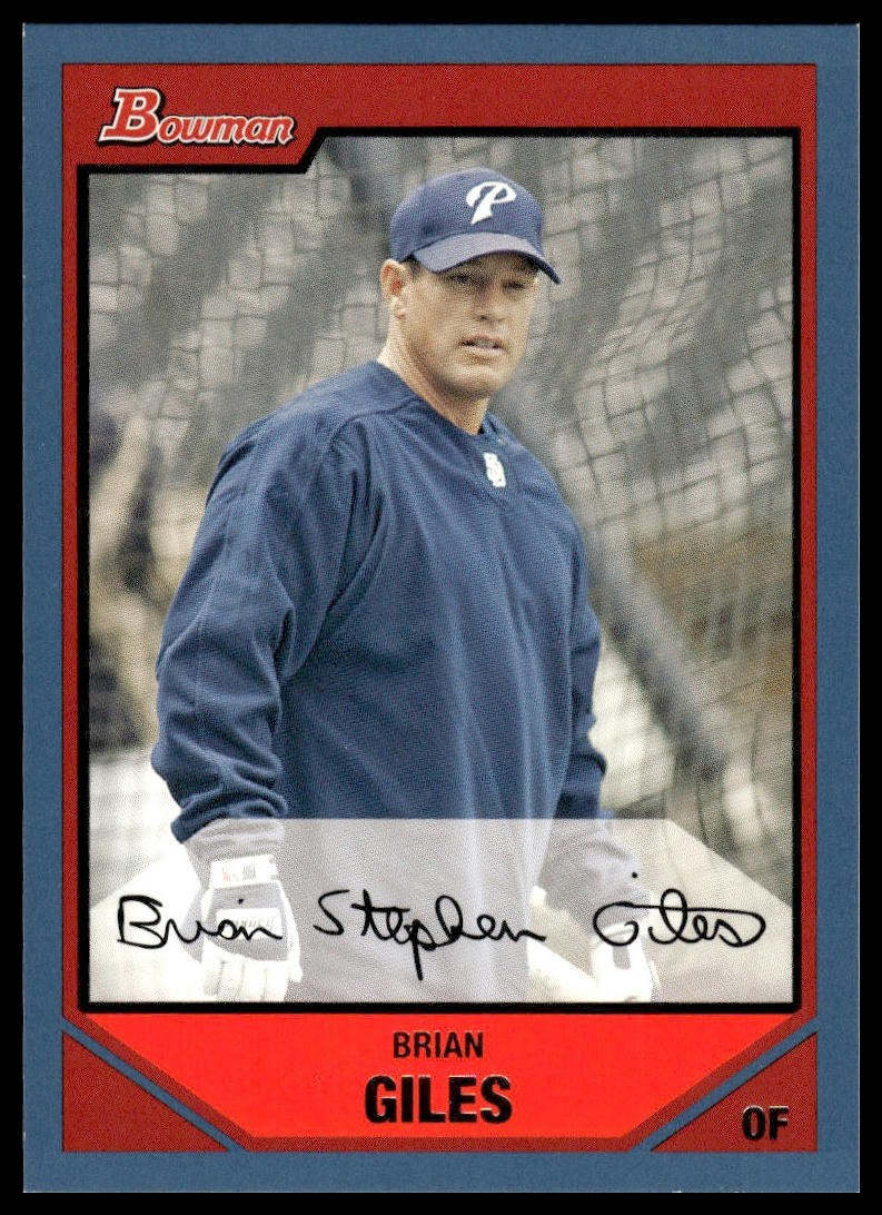 2007 Bowman #74 Brian Giles SN Blue #/500 San Diego Padres NM+