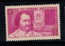 France 1939 Yv. 438 Neuf ** 100% 80. C, intellectuels au chômage, célébrités