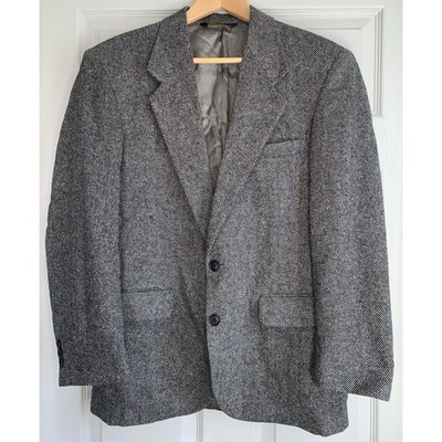 Gray Lambswool Blend Herringbone Tweed Sport Coat NO Size Tag American Trend