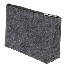 Felt Pencil Bag Pen Case Stationery Office Storage Zipper Pouch Gray