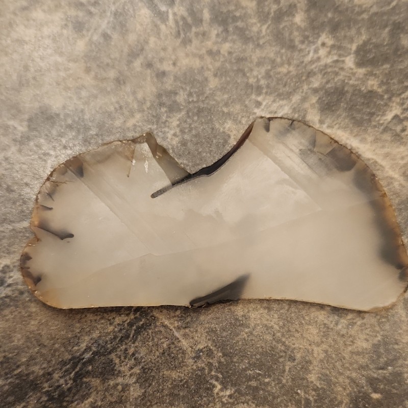 Natural Dendritic Agate Slab Slice, Polished Both Sides Lapidary Stone