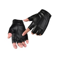 Fingerless Driving Gloves 1 Pair PU Faux Leather Half Finger Glove Outdoor Sp...