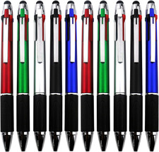 4-Color Ballpoint Pen Multi Colored Pens in One Stylus Pens for Touch Screens Pe