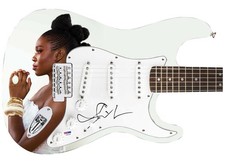 India Arie Signed Autographed 1/1 Custom Graphics Photo Guitar PSA