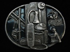 OA01119 VINTAGE 1988  TELEPHONE INDUSTRY  PEWTER SISKIYOU BELT BUCKLE