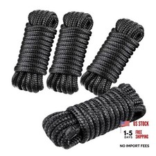 4 PCS 3/8 in  15 FT Boat Dock Lines, Nylon Dock Line Double Braided, Boat