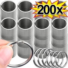 20/200pcs Stainless Steel Split Key Rings 25mm Round Keychain DIY Findings