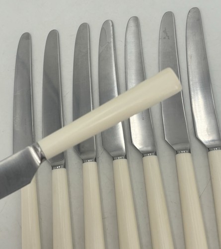 DAVID MELLOR PRIDE DINNER KNIVES x 8 Stainless Steel & White - Picture 4 of 5