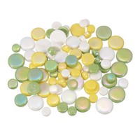 100G Mosaiksteine Rund Irisierend FüR Crafts (Gelb GrüN Mix)
