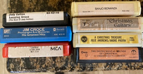 Vtg 8 Track Tape lot 49 + Carry Case with Handle Various Artists & Genres - Picture 4 of 8