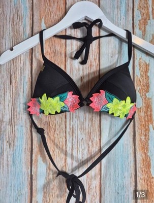 pink victoria secret floral swim top size xs