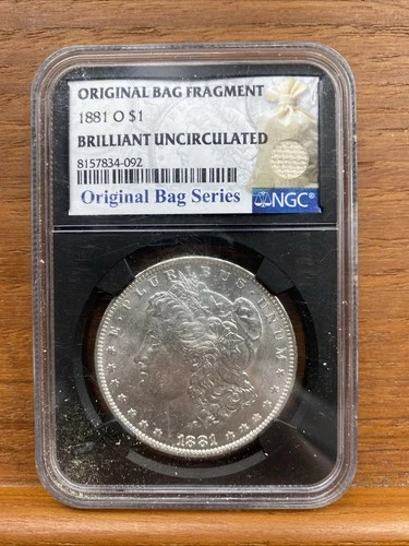 1881-O Morgan Silver $1 Dollar UNC Bu Original Bag Fragment