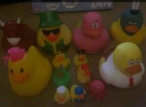 Assorted Rubber Duck Figurines Lot, Bath Toys & Small Duck Figures