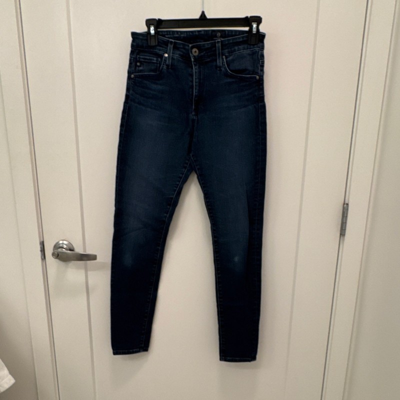 AG Adriano Goldschmied Women's Skinny Jeans Dark Blue Denim 5-Pocket Design