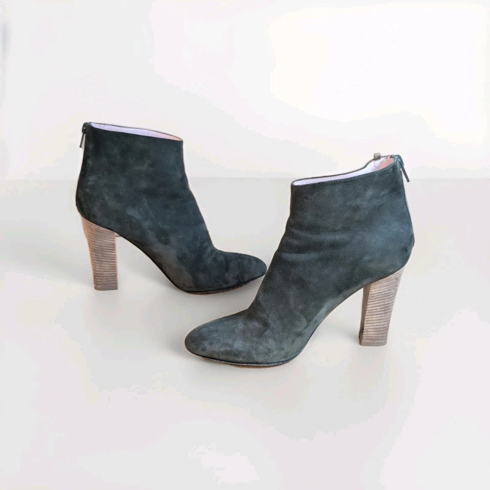 SJP by Sarah Jessica Parker Olive Suede Leather Boots Handmade In Spain 38.5 - Image 2 of 4