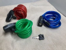 3 Cable Locks Bike Bicycle Motorcycle  Anti Theft Security - Key that fits all 3