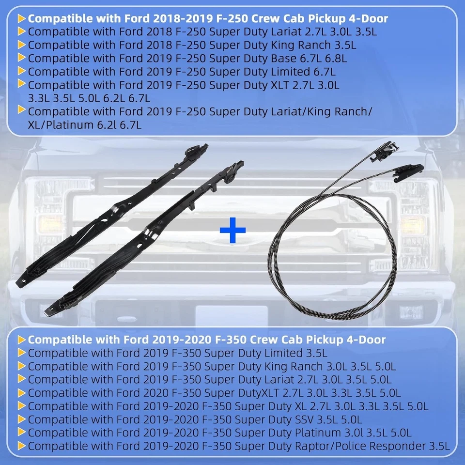 Ремонтные комплекты кабелей и направляющих для люка совместимы с Ford F150 F2 - Изображение 3 из 4