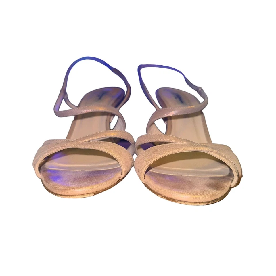 LK Bennett Lourdes Stiletto каблуки женщин 10 розовый металлический кожаный слинга - Изображение 4 из 4