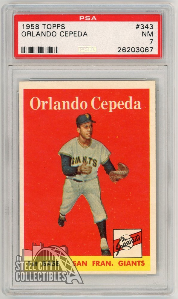 Orlando Cepeda 1958 Topps Rookie Card #343 PSA 7 NM